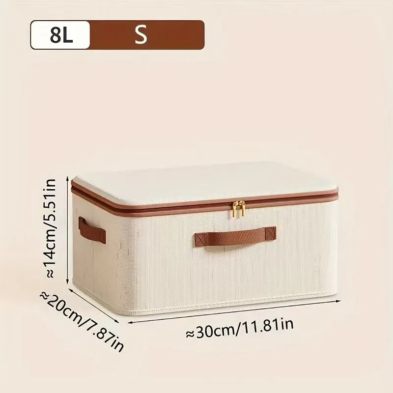 Large Fabric Storage Box with Lid for Clothes and Blankets