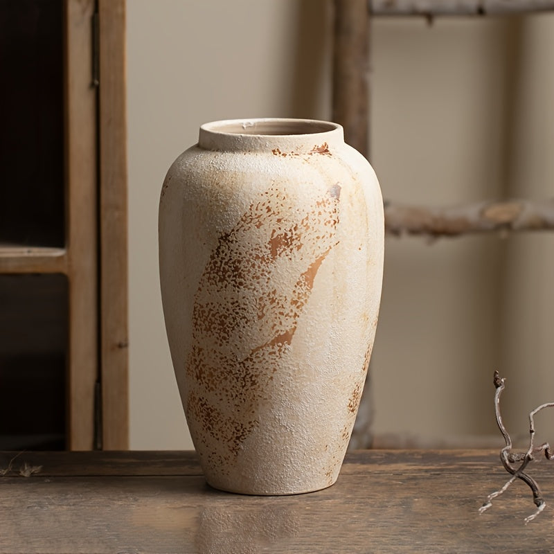 White Speckled Ceramic Flower Pot
