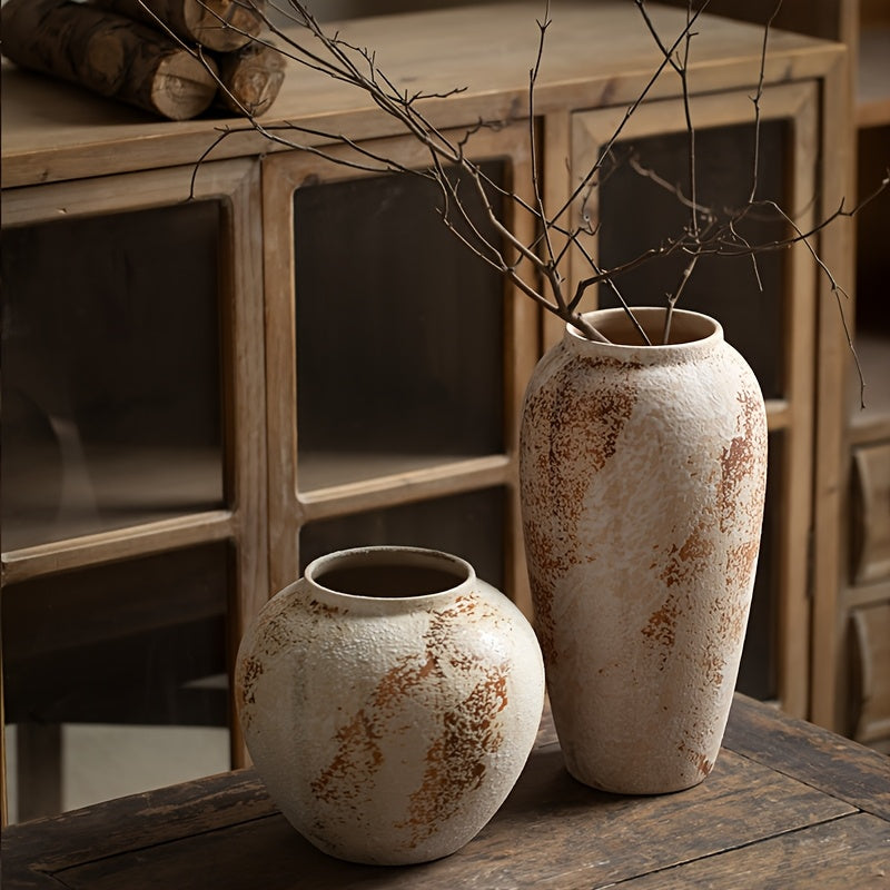 White Speckled Ceramic Flower Pot
