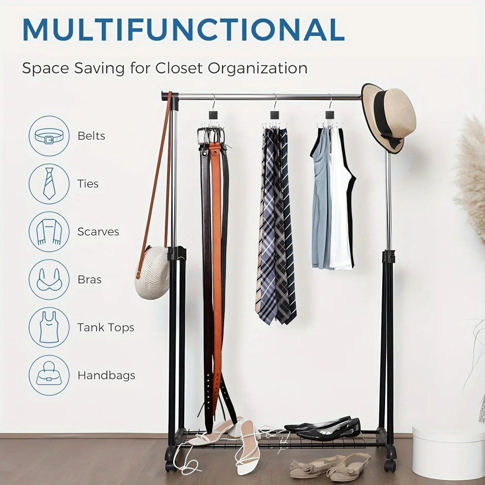 Rotating Belt and Scarf Hanger Organizer