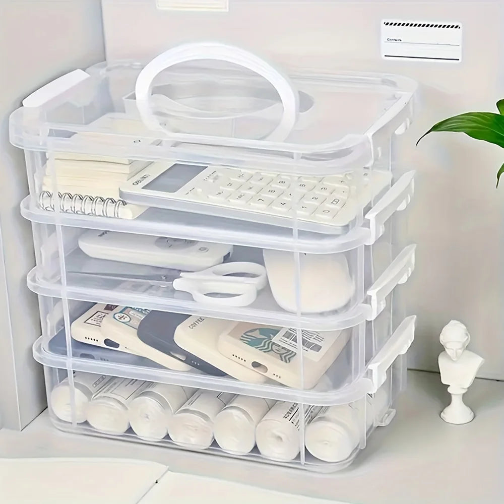 4-layer Transparent Plastic Storage Box