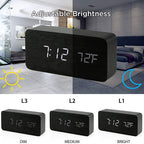 Wooden LED Alarm Clock