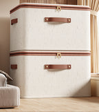 Large Fabric Storage Box with Lid for Clothes and Blankets