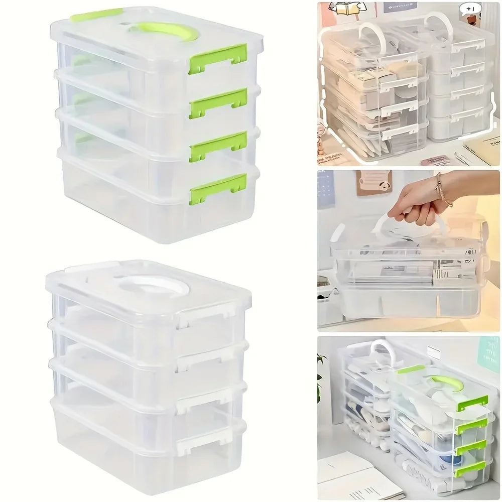 4-layer Transparent Plastic Storage Box
